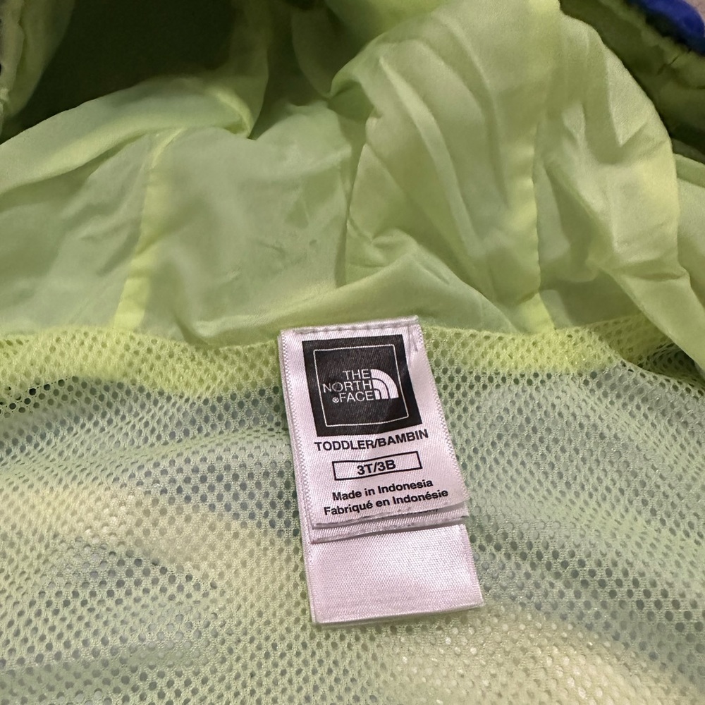 The North Face Toddler HyVent Hooded Jacket Blue White Green Size 3T - Picture 9 of 10